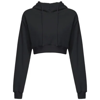 Sexy Cropped Hooded Pullover Jacket - Image 2