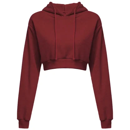Sexy Cropped Hooded Pullover Jacket