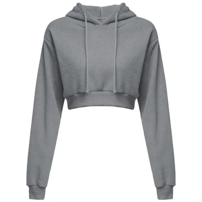 Sexy Cropped Hooded Pullover Jacket - Image 6