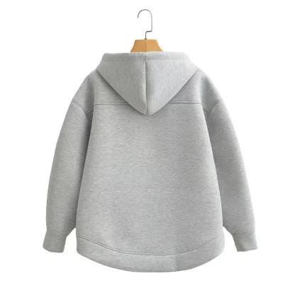 Relax Fit Hooded Jacket with Zipper - Image 10