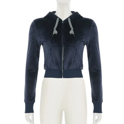 Fitted Cropped Hoodie with Drawstring - Image 6