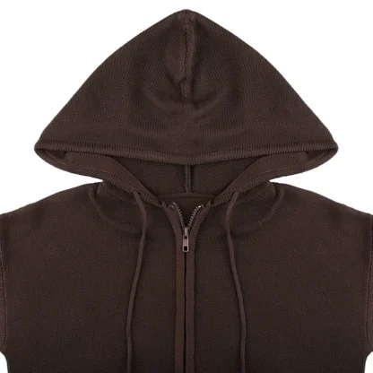 Knitted Zippered Hoodie for Women - Image 9