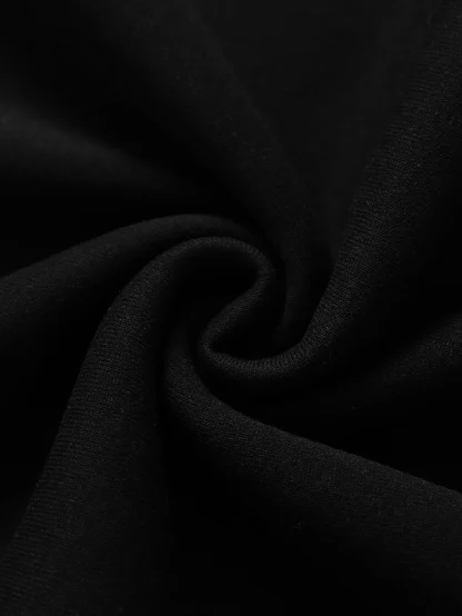 Black Cropped Hoodie with Zipper - Image 5