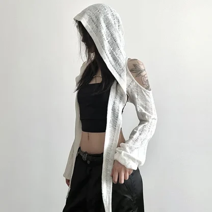 Lightweight Thin Open Front Hooded Jacket - Image 5