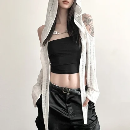 Lightweight Thin Open Front Hooded Jacket - Image 10