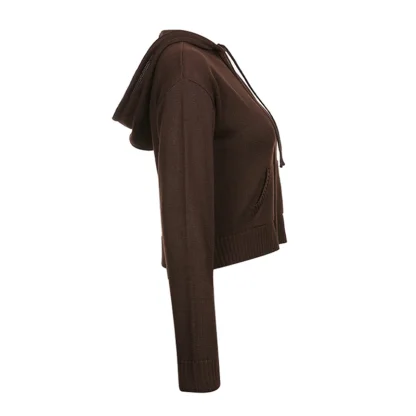 Knitted Zippered Hoodie for Women - Image 7