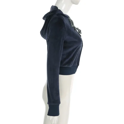 Fitted Cropped Hoodie with Drawstring - Image 8