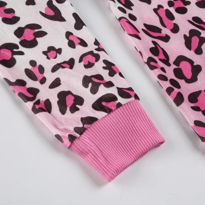 Slim Fit Women's Hoodie with Leopard Print - Image 6
