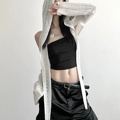 Lightweight Thin Open Front Hooded Jacket - Image 11