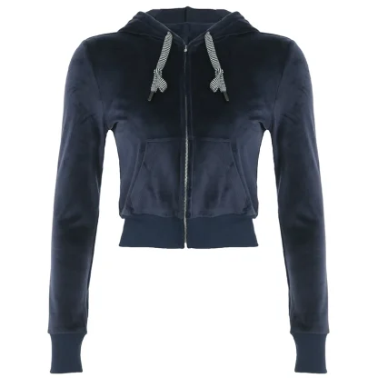 Fitted Cropped Hoodie with Drawstring