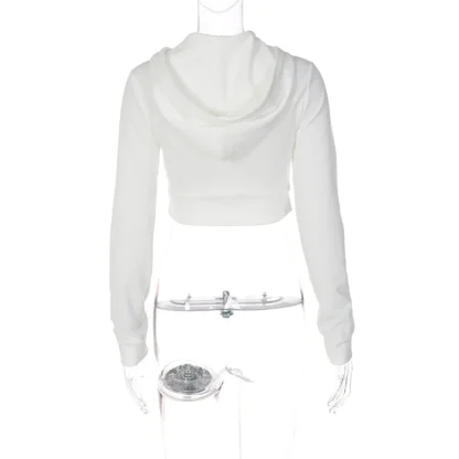 Aesthetic Cropped Hoodie Jacket with Zipper - Image 4