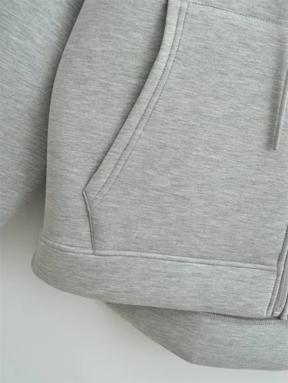 Relax Fit Hooded Jacket with Zipper - Image 15