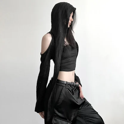 Lightweight Thin Open Front Hooded Jacket - Image 2