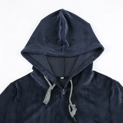 Fitted Cropped Hoodie with Drawstring - Image 10