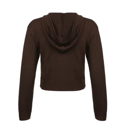 Knitted Zippered Hoodie for Women - Image 10