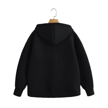 Relax Fit Hooded Jacket with Zipper - Image 8