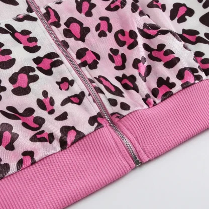 Slim Fit Women's Hoodie with Leopard Print - Image 7