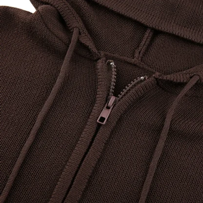 Knitted Zippered Hoodie for Women - Image 8
