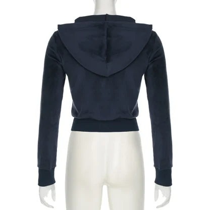 Fitted Cropped Hoodie with Drawstring - Image 9