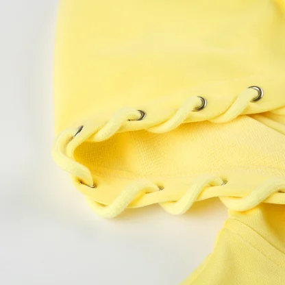 Zip Cropped Hoodie with Creative Drawstring - Image 8
